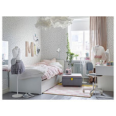 Кровать каркас с выдвижной кроватью СЛЭКТ белый 90x200 см ИКЕА, IKEA, фото 2