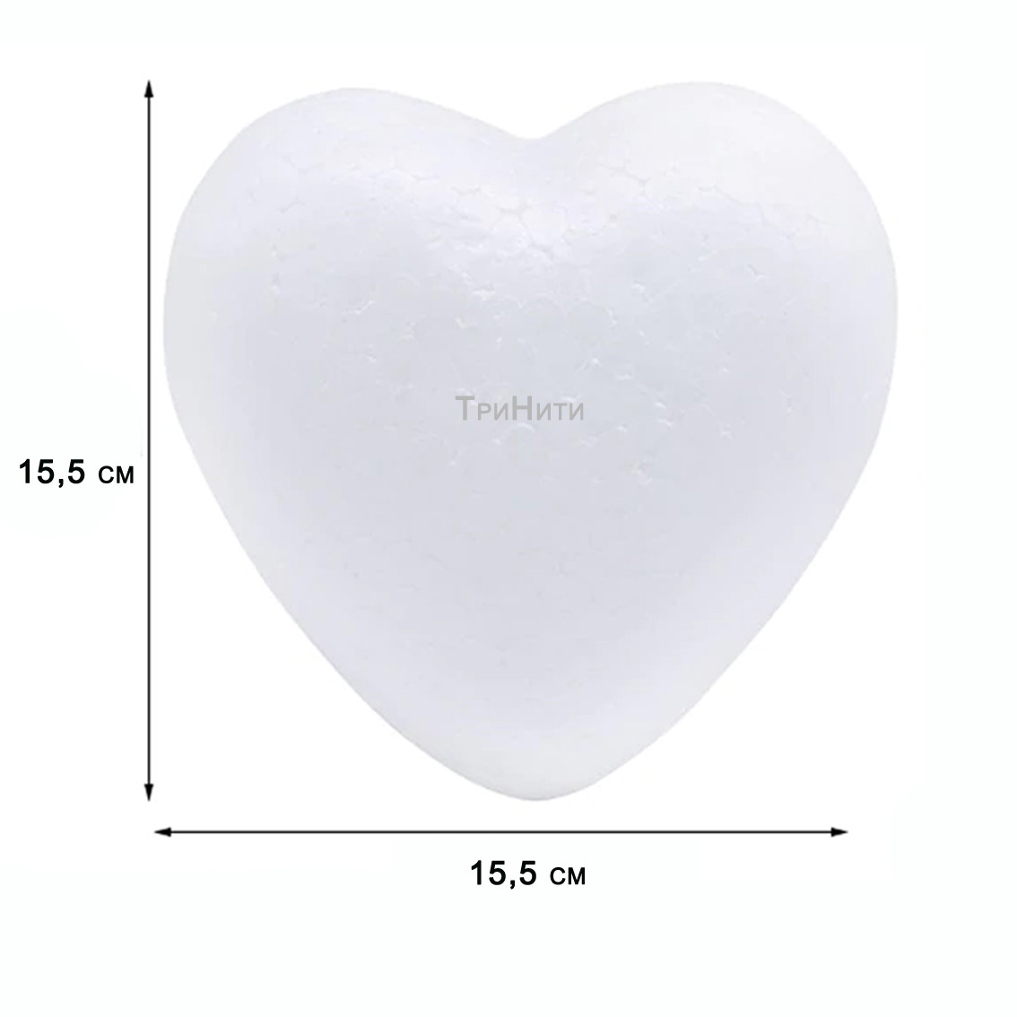 Пенопласт " Сердце" 15,5 см х 15,5 см