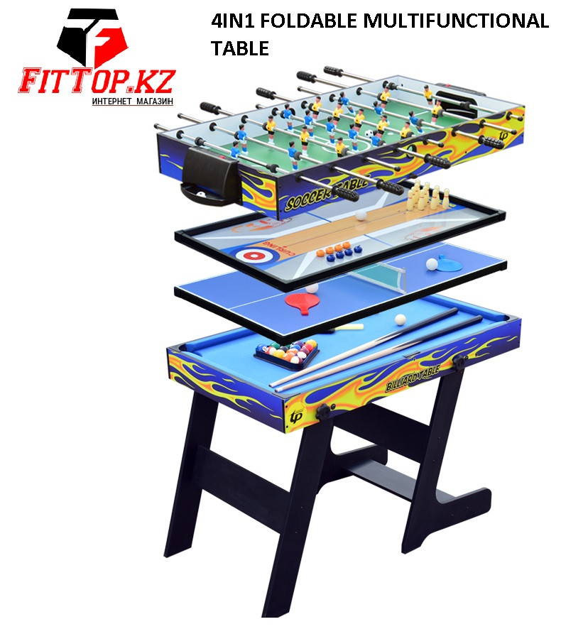 Игровой стол 4в1 FOLDABLE MULTIFUNCTIONAL TABLE(теннис,боулинг,футбол,бильярд) - фото 1 - id-p77015430