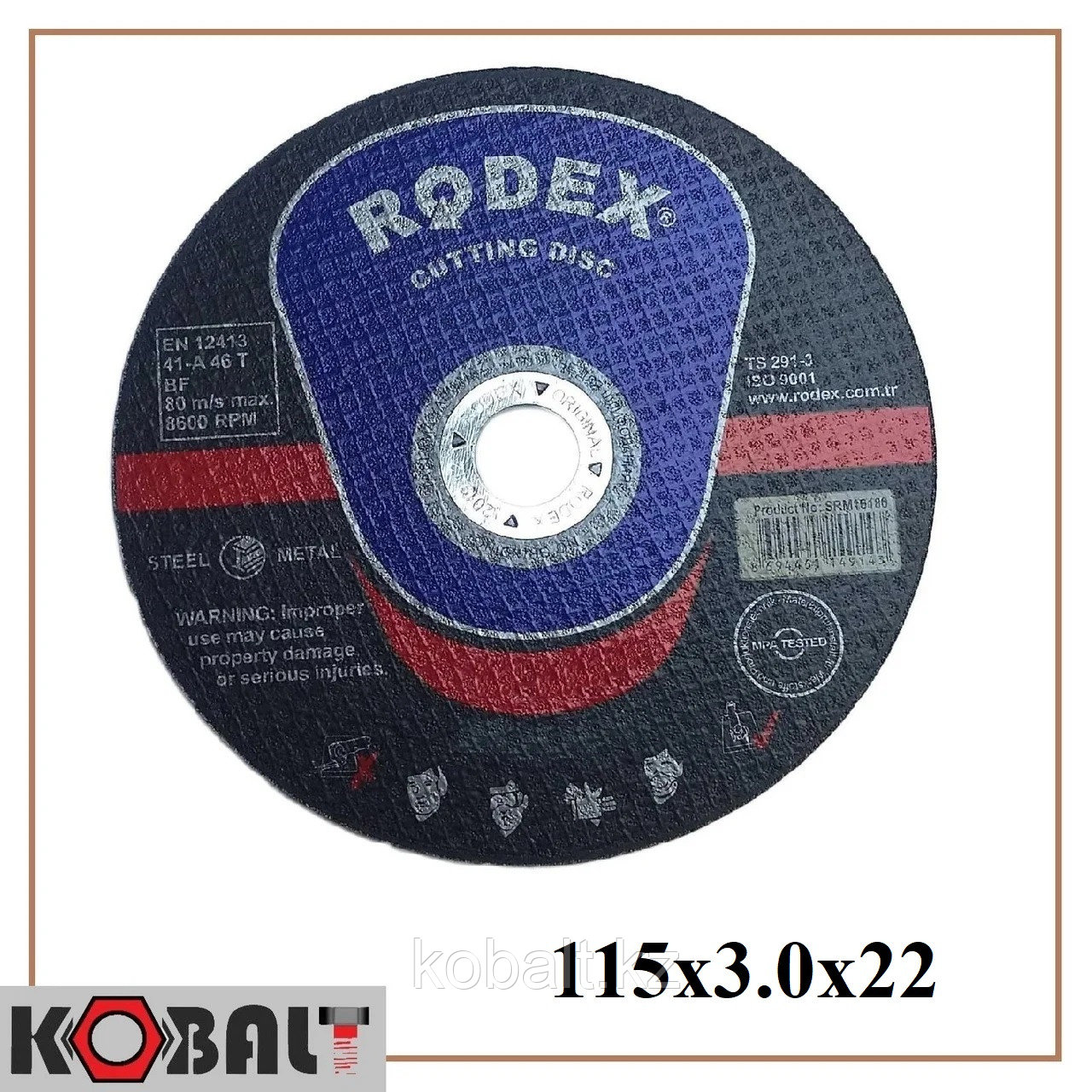 Диск отрезной по металлу RODEX 115x3.0x22 мм - фото 1 - id-p77017252