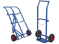 Тележка для баллонов ГБ-1 КИСЛОРОДНЫХ, 1 БАЛЛОН (2 КОЛЕСА D 250ММ, ЛИТ. РЕЗИНА)