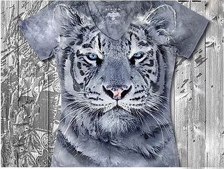 "Тигр" Женская футболка варенка с 3D принтом