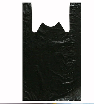 Пакеты майка (с ручкой) черный цвет 60х90, фото 2