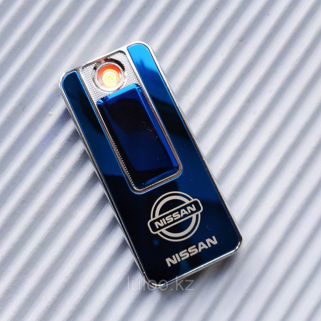 USB - Зажигалка со спиралью "NISSAN", синяя.
