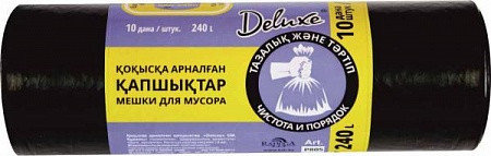 Пакеты для мусора ТМ Deluxе без завязок 240 л /рул10шт, фото 2