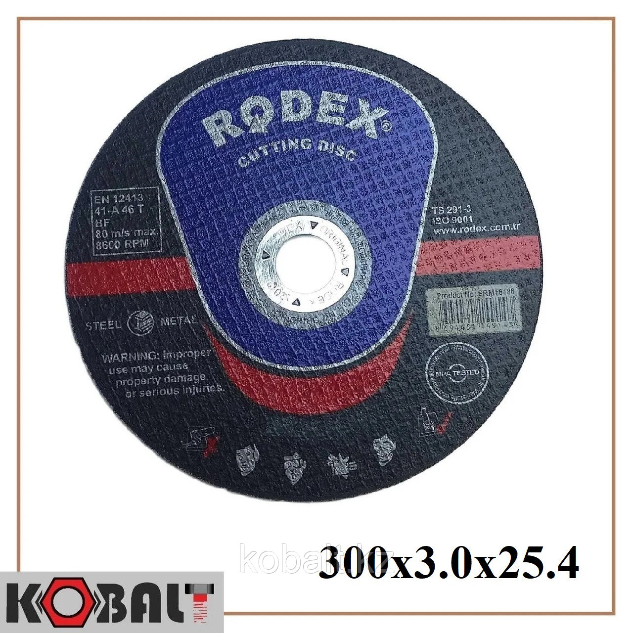 Диск отрезной по металлу RODEX 300x3.0x25.4 мм - фото 1 - id-p77037324