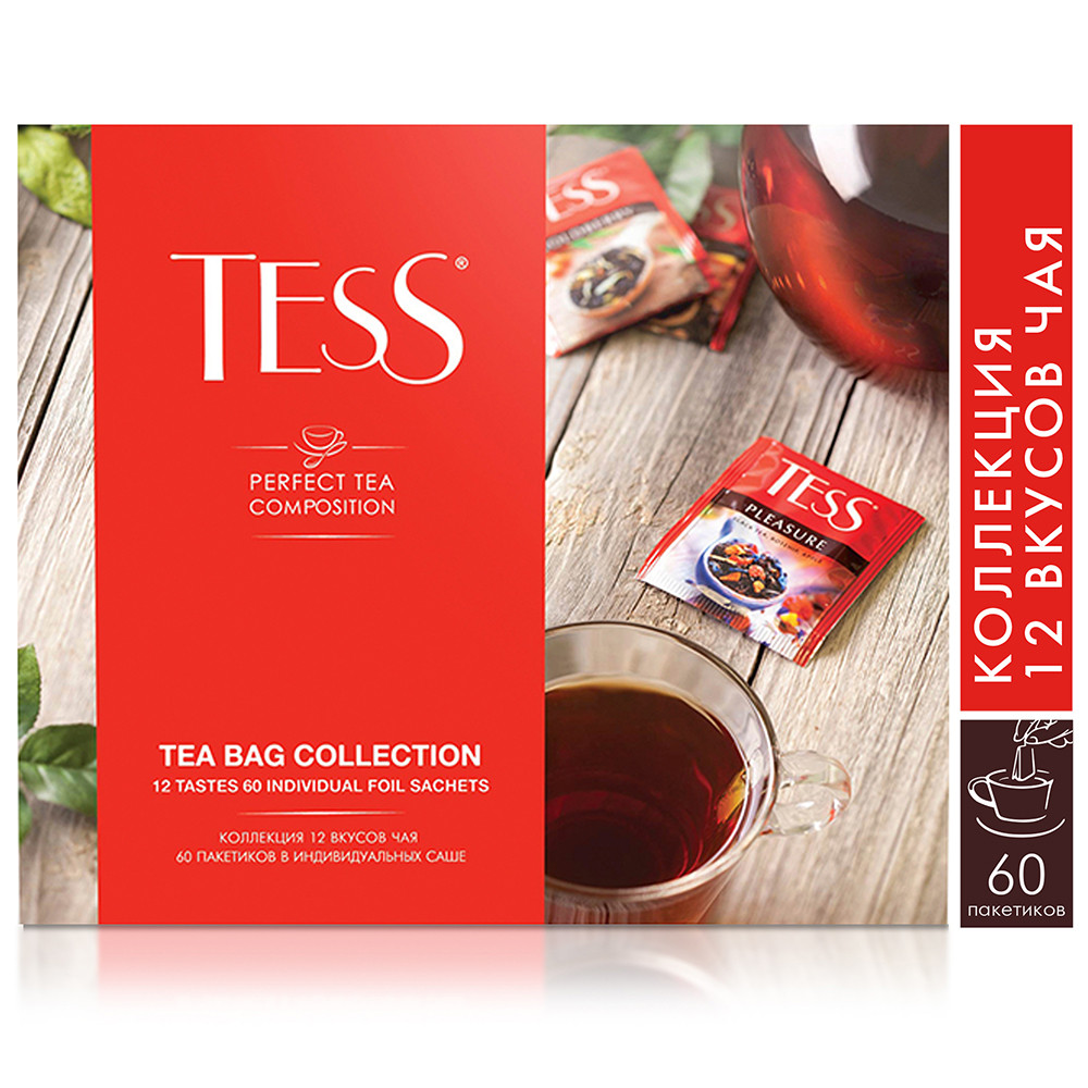 Набор подарочный TESS пакетированного чая 60пак 12 видов - фото 1 - id-p47907020