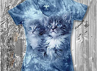 Котята Женская футболка варенка с 3D принтом
