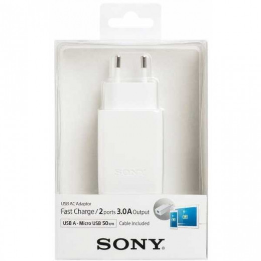 Зарядное сетевое устройство Sony FAST CHARGER CP-AD2M2 Micro USB2 (2,1A, 50 см) - фото 2 - id-p76309426