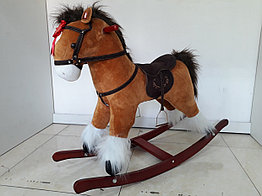 Оригинальная большая музыкальная лошадка-качалка. Kaspi RED. Рассрочка.