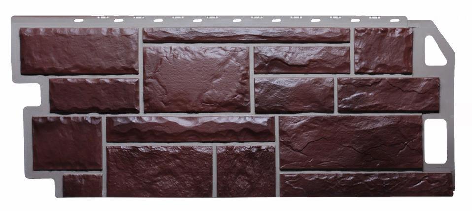 Фасадные панели Коричневый 1130x470 мм (0,5 м2) Камень FINEBER - фото 1 - id-p77087019