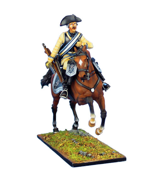 Коллекционный солдатик, Семилетняя война. Конный Прусский Кирасир, заряжающий мушкет №3 - фото 1 - id-p77086818
