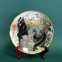 «Черные кошки» Коллекционная тарелка. Фарфоровая мануфактура Davenport ,Англия