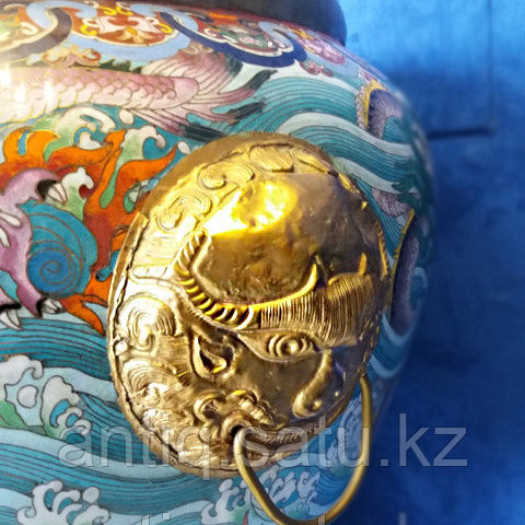 Пара монументальных китайских ваз с драконами. Клуазоне. Китай. - фото 3 - id-p77096013