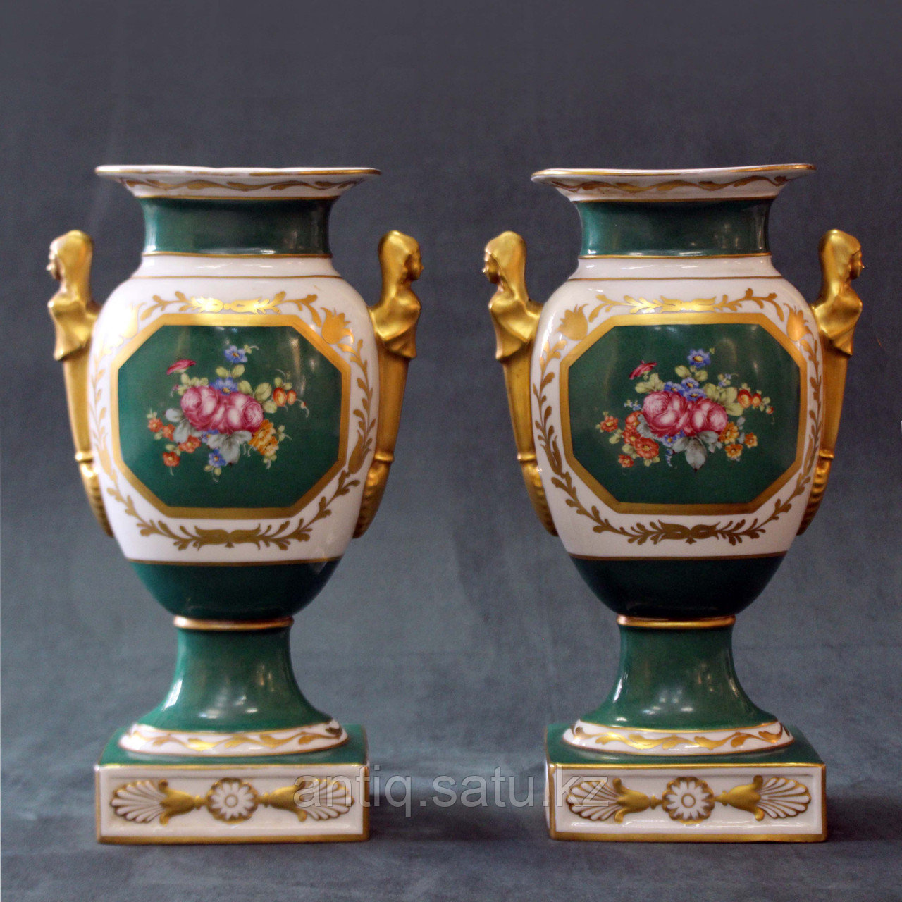 Парные вазы в дворцовом стиле. Фарфоровая мануфактура Old Paris - фото 1 - id-p77096573
