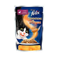 Паучи Felix Sensations для взрослых кошек с уткой и морковью в соусе - 85 г