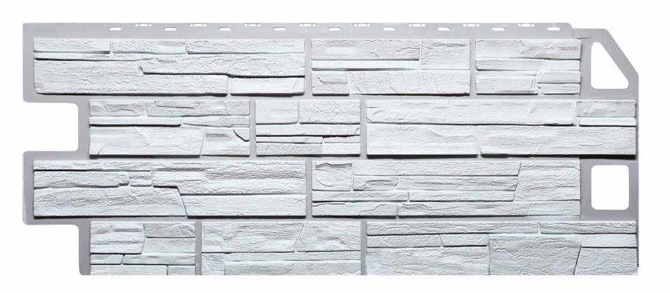 Фасадные панели Белый 1130x470 мм (0,45 м2) Сланец FINEBER