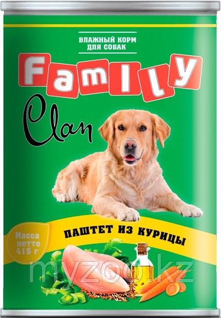 CLAN FAMILY влажный корм для собак всех пород паштет с Курицей 415 гр