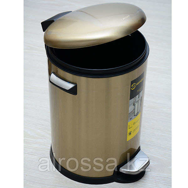 Урна с педалью с доводчиком, 8л,бронза H88076Q, фото 1