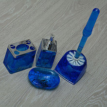 Набор для ванной, 4 предмет, с ершиком, гелевый GX-170