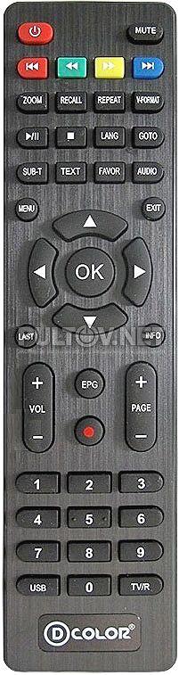 Пульт ДУ для цифрового ресивера D-color DC-1302HD DVB-T2