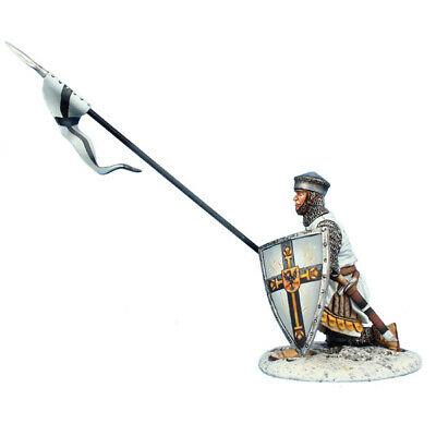 Коллекционный солдатик, Рыцари Крестоносцы, Копейщик с щитом Тевтонского ордена, на колене