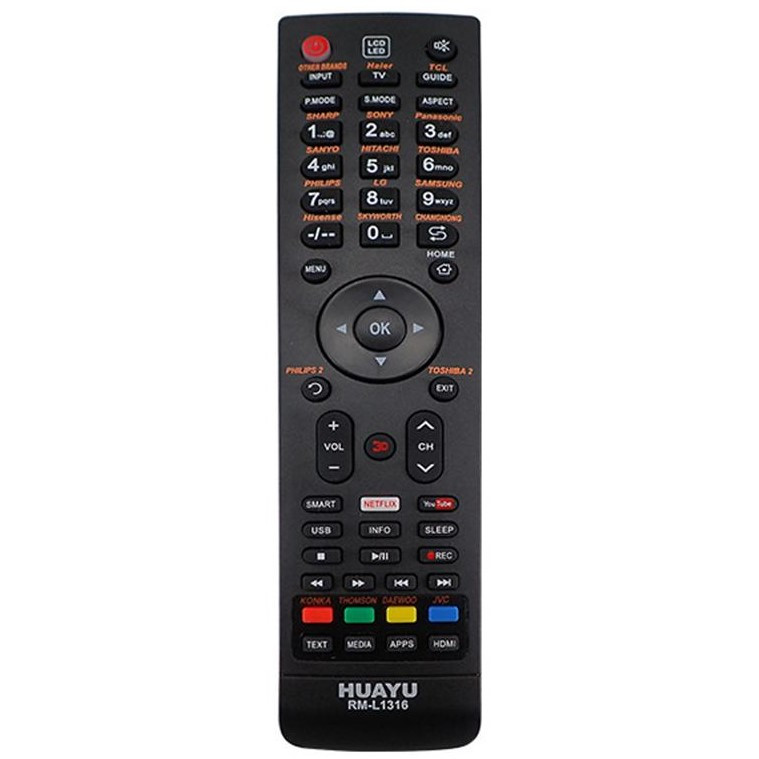 Универсальный пульт ДУ для телевизоров HUAYU RM-L1316 (черный)