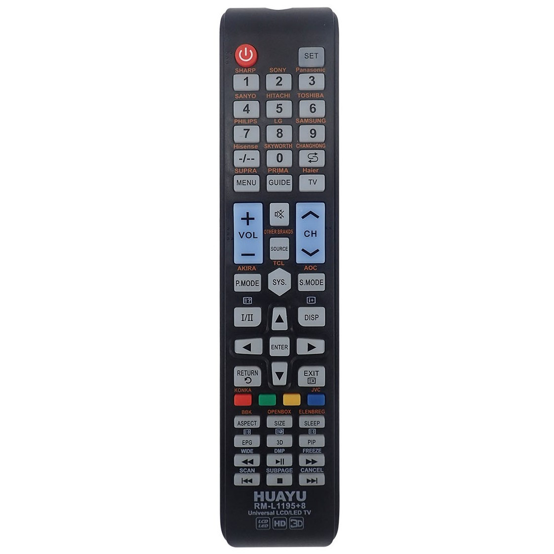 Универсальный пульт ДУ для телевизоров HUAYU RM-L1195+8 (черный)