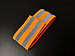 Светоотражающий эластичный браслет оранжевый с двумя полосками, фото 3