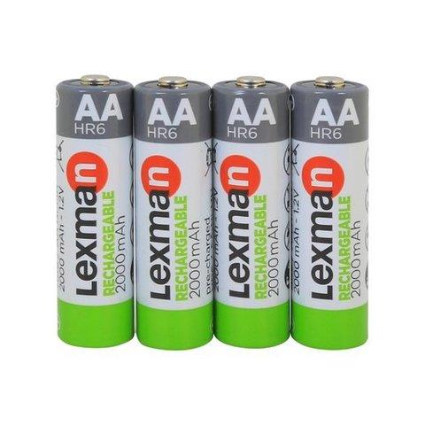 Аккумуляторы [перезаряжаемые батарейки] NiMH LEXMAN GREEN {4 шт., pre-charged} (АА / 2000 mAh)