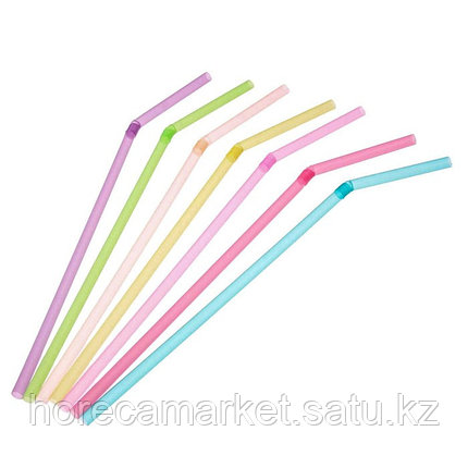 Трубочки d8x26mm цветные с гофрой (500шт), фото 2