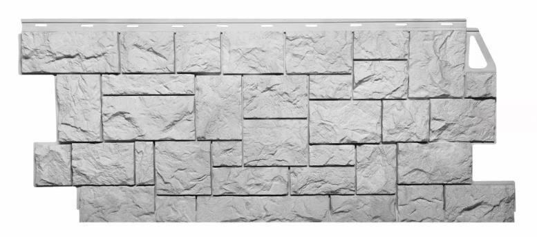Фасадные панели Мелованный белый 1123x465 мм ( 0,44 м2)  Дикий Камень FINEBER