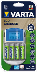 Зарядное устройство LCD Plug Charger и 4 Заряжаемые Аккумуляторные Батарейки АА по 2600mA