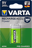 Заряжаемые Аккумуляторные Батарейки VARTA 9V Крона 200 mAh (блистер)