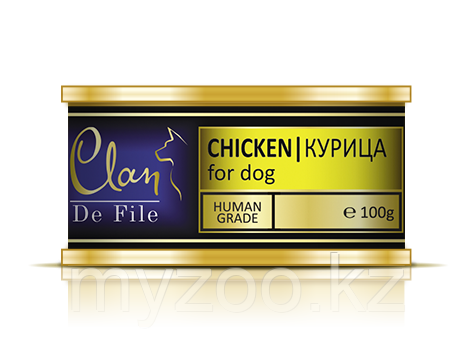 CLAN De File влажный корм для собак всех пород Филе мяса, Курица 100 гр