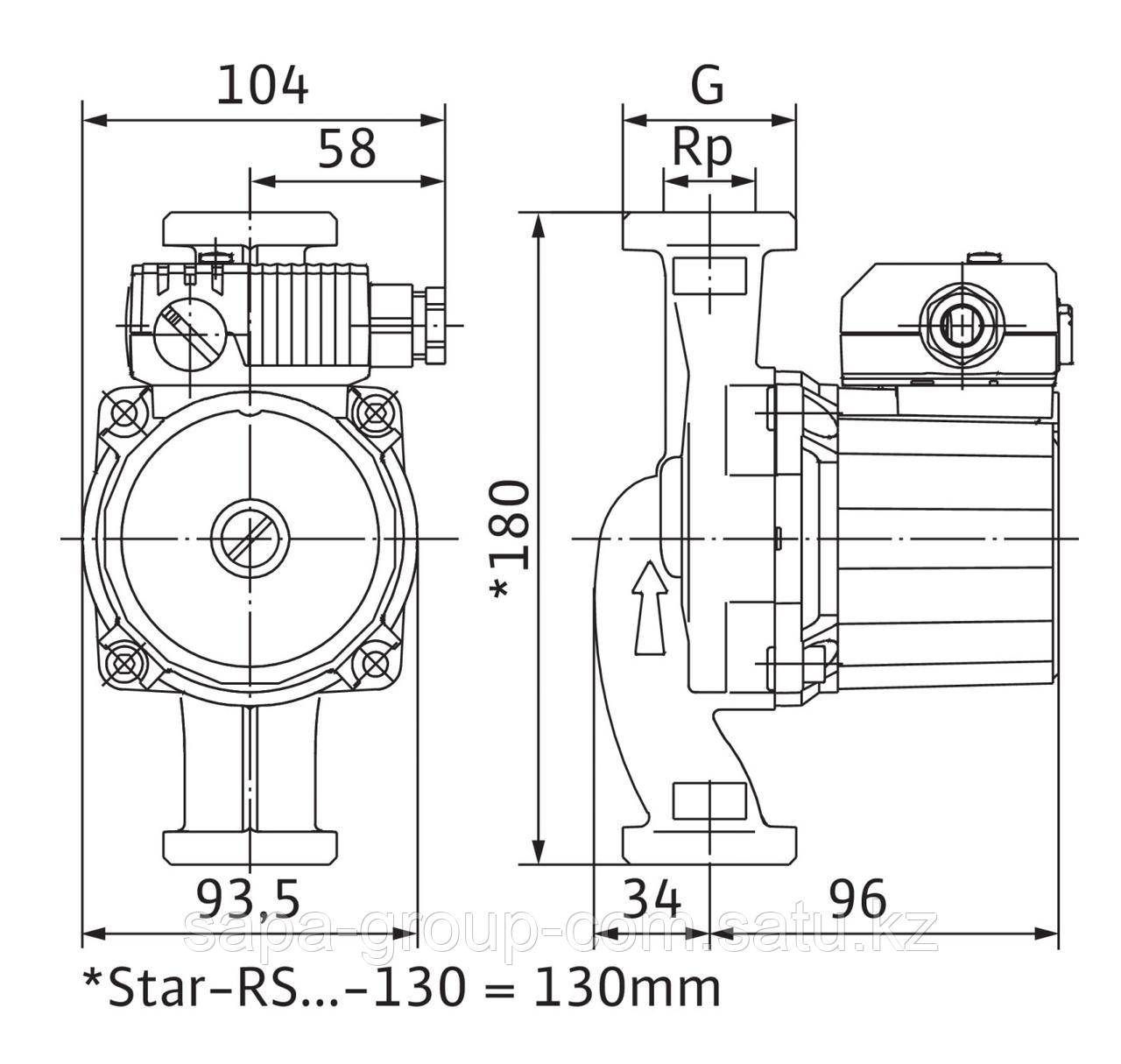 Циркуляционный насос STAR-RS15/6-130 - фото 3 - id-p44270307