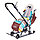 Санки коляска «Ника Детям НД 7-7», принт скандинавский, цвет бирюзовый, механизм качания, фото 3