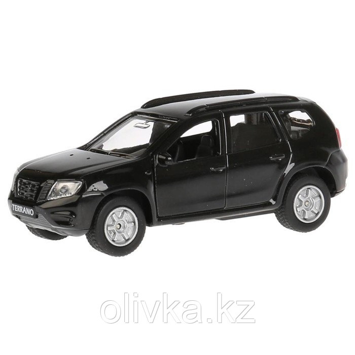 Машина Nissan Terrano, 12 см, открывающиеся двери и багажник, инерционная, цвет чёрный, металлическая