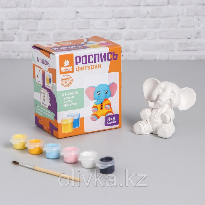 Роспись фигурки "Слоник", краски 6 цв