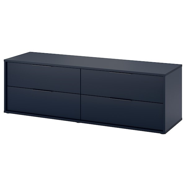 Комод с 6 ящиками НОРДМЕЛА черно-синий 159x50 см ИКЕА, IKEA