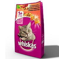 Whiskas 1,9кг с говядиной и кроликом сухой корм для кошек подушечки с нежным паштетом