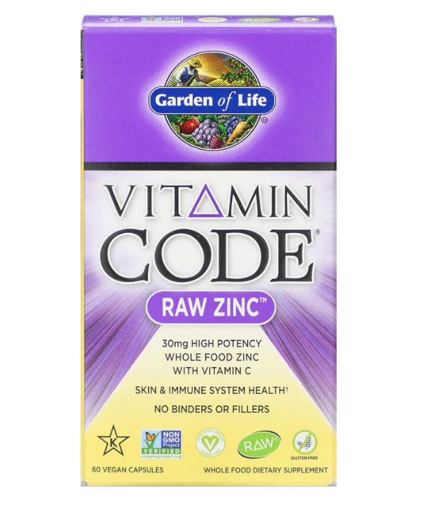 Garden of Life, Vitamin Code, цинк RAW, 60 веганских капсул - фото 4 - id-p77482767