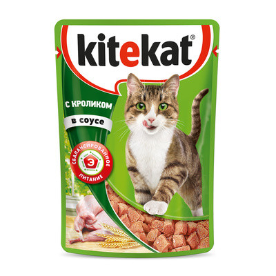 Kitekat паучи с кроликом в соусе для кошек - фото 1 - id-p77488426