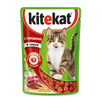 Kitekat паучи с говядиной в соусе для кошек