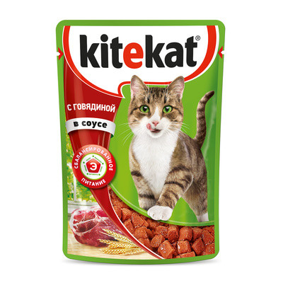 Kitekat паучи с говядиной в соусе для кошек - фото 1 - id-p77488430