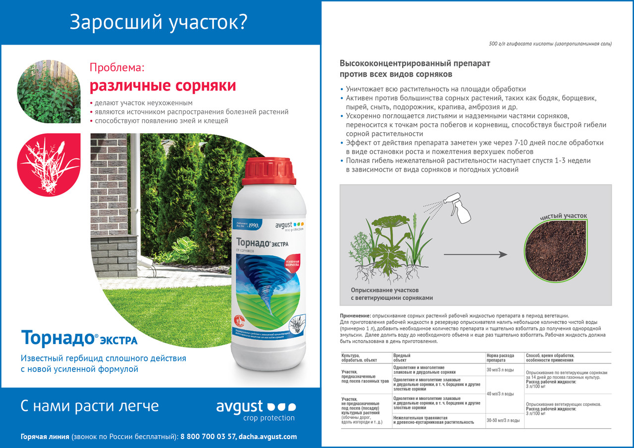 Гербицид Торнадо Экстра сплошного действия 40 мл