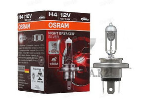 64193NBS Лампа "+100%" света H4 12V 60/55W P43t NIGHT BREAKER SILVER уп.1шт.