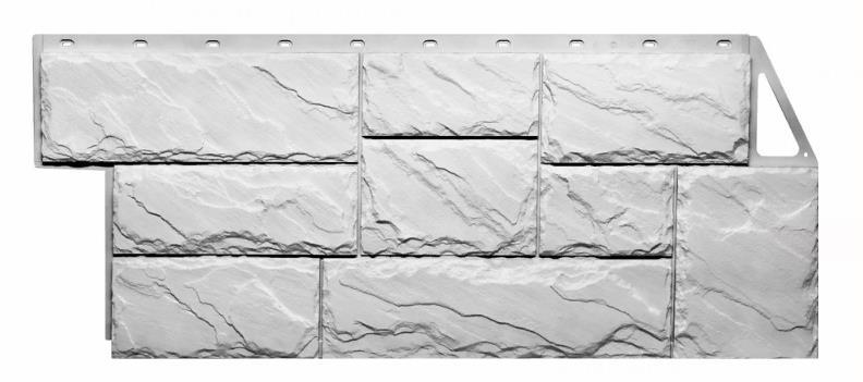 Фасадные панели Мелованный белый 1080x452 мм  (0,41 м2) Крупный Камень FINEBER