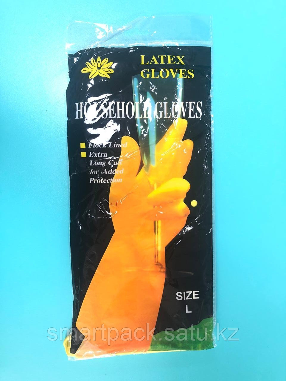 Перчатки резиновые хозяйственные желтые