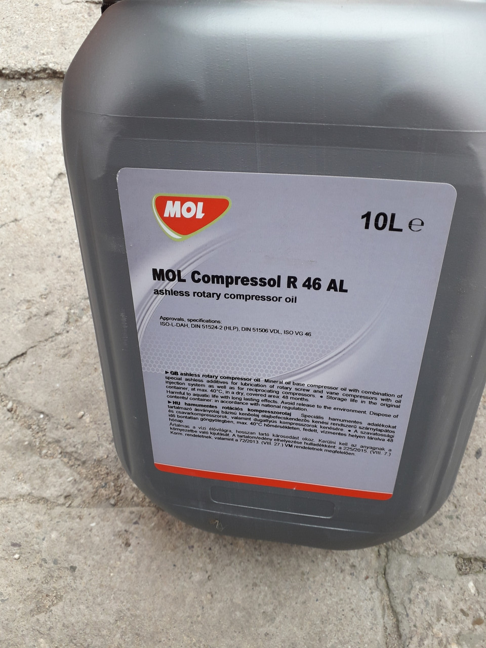 Компрессорное масло MOL Compressol R 46 AL (канистра 10 литров), фото 1